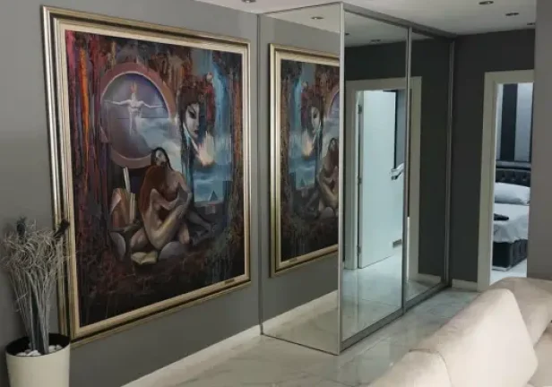 Adaptacija stana - novi izgled dnevne sobe Majstor Beograd - kamufliranje garderobera u dnevnoj sobi, detalj